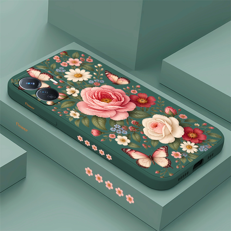 Vivo Y28 - Capa de Flores e Borboletas para